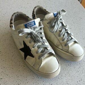 Women’s Size 39 Sneakers - Black sparkle star and leopard print